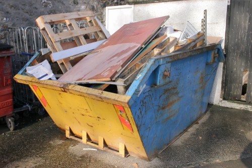 Recycling bins outside a commercial building in Mottingham
