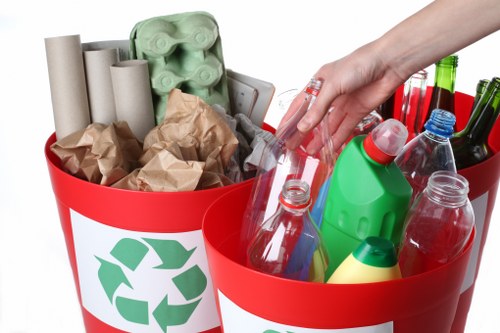 Professional waste removal team at work
